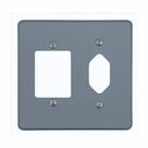 Placa 4x4 Cinza 1 Tomada hexagonal + 3 Teclas Pial