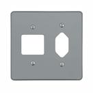 Placa 4x4 Cinza Pial 54392 Tomada + 2 Interruptor Placa 4x4 Cinza Pial 54392 Tomada + 2 Interruptor