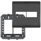 Placa 4x4 com Suporte e 2 Módulos Habitat Black - 4078 - FAME