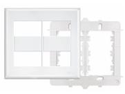 Placa 4x4 Com Suporte Para 4 Modulos Evidence - Fame Branca