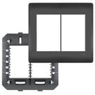 Placa 4x4 Com Suporte Para 6 Módulos Habitat Black Preto Fame