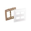 Placa 4X4 P/ 4 Módulos Branco Zeffia Com Suporte Pial 680175