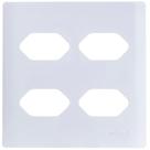Placa 4x4 para 4 Tomadas Universais 2P+T Branco da Linha Novara - 1100-59 - DICOMPEL