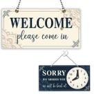 Placa aberta e fechada PLIGREAT Welcome com relógio para negócios