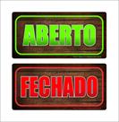 Placa aberto fechado 20x10cm Placa aberto fechado 20x10cm