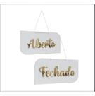 Placa Aberto Fechado Em Acrílico