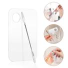 Placa Acrílica + Espátula Inox Duas Pontas Mistura Maquiagem Profissional Placa Acrílica + Espátula Inox Duas Pontas Mistura Maquiagem Profissional