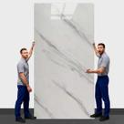 Placa Adesiva Parede Painel Continuo Mármore Branco 260X120cm