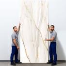 Placa Adesiva Parede Painel Continuo Mármore Granito Branco 260X120cm