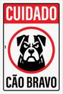 Placa Advertência Sinalização Cuidado Bulldog malvado Cão Bravo Protetor Casa Empresa Lar 20x30cm Cachorro