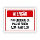 Placa ára Indicação de profundidade da Piscina - 150cm (15x20) Placa ára Indicação de profundidade da Piscina - 150cm (15x20)