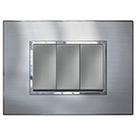 Placa Arteor 4X2 3 Postos Stainless Steel - Pial Legrand