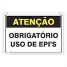 Placa Atenção Obrigatório Uso De Epi 30x20 cm Sinalização Placa Atenção Obrigatório Uso De Epi 30x20 cm Sinalização