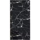 Placa autoadesiva para parede mármore preto com detalhes brancos 30x60