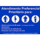 Placa Aviso Atendimento Preferencial 30cmx20cm PVC Placa Aviso Atendimento Preferencial 30cmx20cm PVC