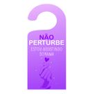 Placa Aviso De Porta Não Perturbe Assistindo Dorama Lilás