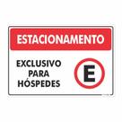 Placa Aviso Estacionamento Exclusivo Hóspedes Hotel 30x20cm