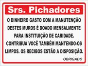 Placa Aviso Pixadores Grafiteiros 30x40 Cm *branca* Placa Aviso Pixadores Grafiteiros 30x40 Cm *branca*