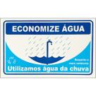 Placa Aviso Sinalização Economize Água 30cmx20cm PVC