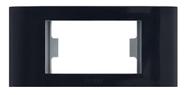 Placa + bastidor 1 modulo embutir para moveis preto pezzi