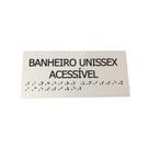 Placa braile 20x9 sanitário unisex acessível branca