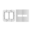 Placa Branca 2 Módulos 4x4 Conjunto Linha Brava Soprano Placa Branca 2 Módulos 4x4 Conjunto Linha Brava Soprano