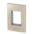 Placa c/ Sup.4X2 p/3 Mod. Inova Pro Class Champagne Alumbra 85428