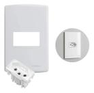 Placa C/tomada 20a Conjunto 4x2 Branco 2p+T Alumbra Siena Placa C/tomada 20a Conjunto 4x2 Branco 2p+T Alumbra Siena