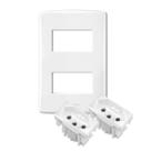 Placa C/tomada Dupla 20a Embutir 4x2 127/220v Alumbra Siena