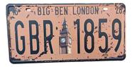 Placa Carro Antiga Vintage Retro Metal Decora Big Ben London