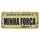 Placa Carro Decorativa Enfeite Salmo Alegria do Senhor Mdf Madeira