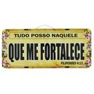 Placa Carro Decorativa Enfeite Salmo Tudo Posso Naquele Mdf Madeira