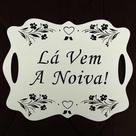 Placa Casamento Mdf Noiva Entrada De Igreja Personalizada Branca P7
