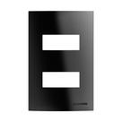 Placa cega brava up soprano 4x2 preto