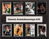 Placa colecionável C&I da NBA Milwaukee Bucks Giannis Antetokounmpo
