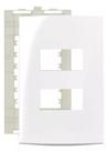 Placa Com Suporte 4x2 Embutida 2 Postos Separados Sleek Margirius Branca Placa Com Suporte 4x2 Embutida 2 Postos Separados Sleek Margirius Branca
