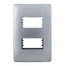 Placa Com Suporte 4x2 P/ 2 Módulos Horizontais Cinza Fame