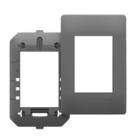 Placa Com Suporte 4x2 Para 3 Modulo Habitat Onix Chumbo Fame