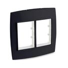 Placa com Suporte 6 Tomadas 4X4 Preto Rubi - Force Line
