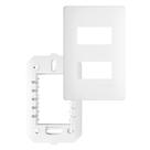 Placa Com Suporte Fame Habitat 4x2 Para 2 Módulos Horizontais Distanciados Branco Placa Com Suporte Fame Habitat 4x2 Para 2 Módulos Horizontais Distanciados Branco