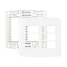 Placa Com Suporte Margirius B3 4x4 Para 6 Módulos Horizontais Branca