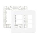 Placa com Suporte MarGirius B3 4x4 para 6 Módulos Horizontais Branca