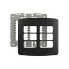 Placa com Suporte MarGirius B3 Colors 4x4 para 6 Módulos Horizontais Preto Ebony Placa com Suporte MarGirius B3 Colors 4x4 para 6 Módulos Horizontais Preto Ebony