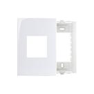 Placa com Suporte MarGirius Sleek 4x2 para 2 Módulos Horizontais Branca Placa com Suporte MarGirius Sleek 4x2 para 2 Módulos Horizontais Branca