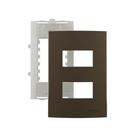 Placa com Suporte MarGirius Sleek 4x2 para 2 Módulos Horizontais Distanciados Marrom Placa com Suporte MarGirius Sleek 4x2 para 2 Módulos Horizontais Distanciados Marrom