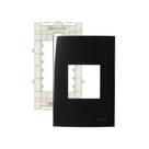 Placa com Suporte MarGirius Sleek 4x2 para 2 Módulos Horizontais Preto Ebony