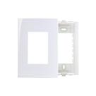 Placa Com Suporte Margirius Sleek 4x2 Para 3 Módulos Horizontais Branca