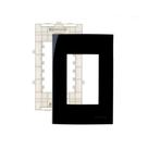 Placa Com Suporte Margirius Sleek 4x2 Para 3 Módulos Horizontais Preto Ebony
