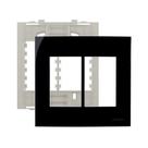 Placa com Suporte MarGirius Sleek 4x4 para 6 Módulos Horizontais Preto Ebony Placa com Suporte MarGirius Sleek 4x4 para 6 Módulos Horizontais Preto Ebony