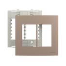 Placa Com Suporte Margirius Sleek Colors 4x4 Para 6 Módulos Horizontais Argila